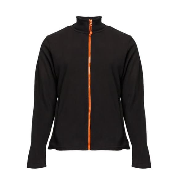 Fleecejacka dam Black & Match Grizzly - svart/orange