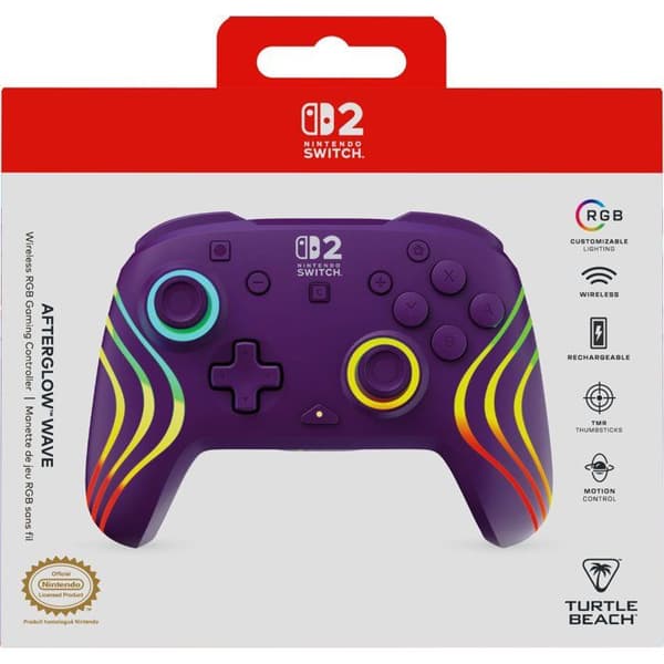 Trådlös RGB-spelkontroll - TURTLE BEACH - Afterglow Wave för Nintendo Switch 2 - Lila