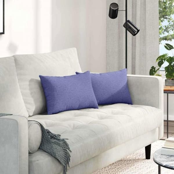 Soffkuddar - VIDAXL - 50 x 30 cm - Denimblå - Rektangulär - Set om 2 stycken