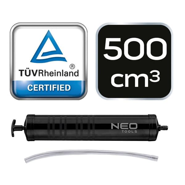 Oljepump - NEO TOOLS - 11-510 - 500 ml - Kolv med gummitätning - Ventilationssystem