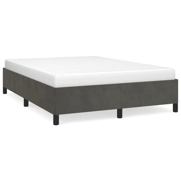 vidaXL Sängram utan madrass mörkgrå 140x190 cm sammet 347319