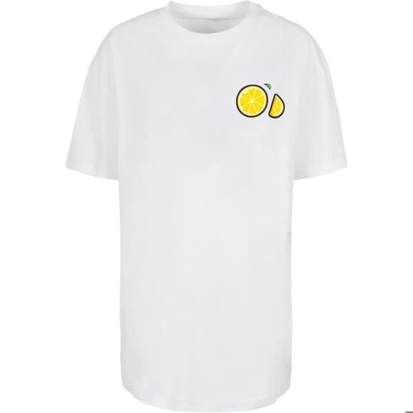 T-shirt dam Merchcode Lemon Party - vit