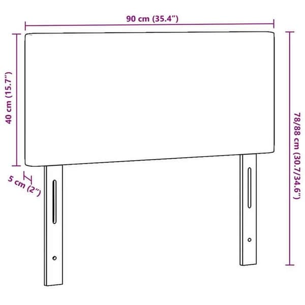 vidaXL Sänggavel Mörkgrå 90 cm Sammetstyg 42007046