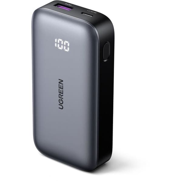 Slim externbatteri - UGREEN - 10 000 mAh - Grå