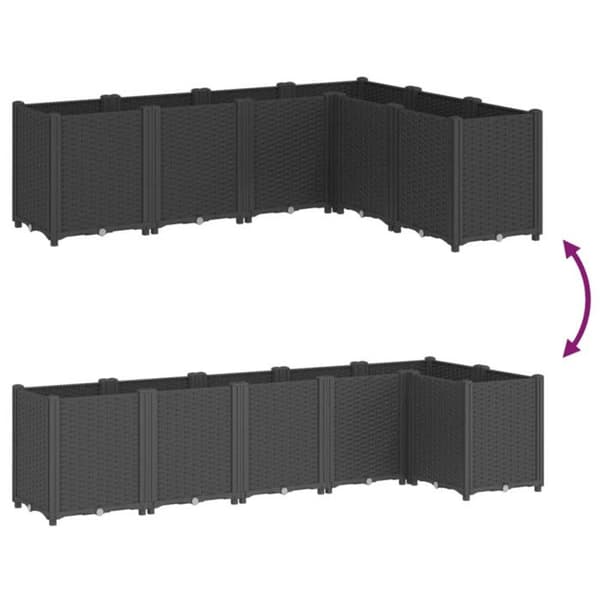 Svart plantering 160x120x53 cm polypropen