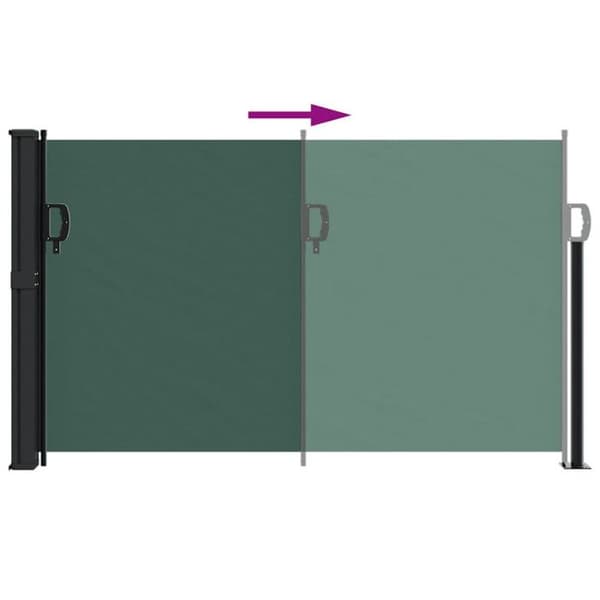 Fällbart sidoställ - VIDAXL - 117x300 cm - Mörkgrön - 100% polyester - Manuell montering