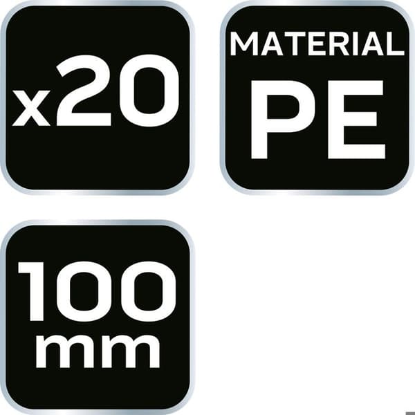Markör för schabloner 100 mm med 3M tejp, 20 st (PE)