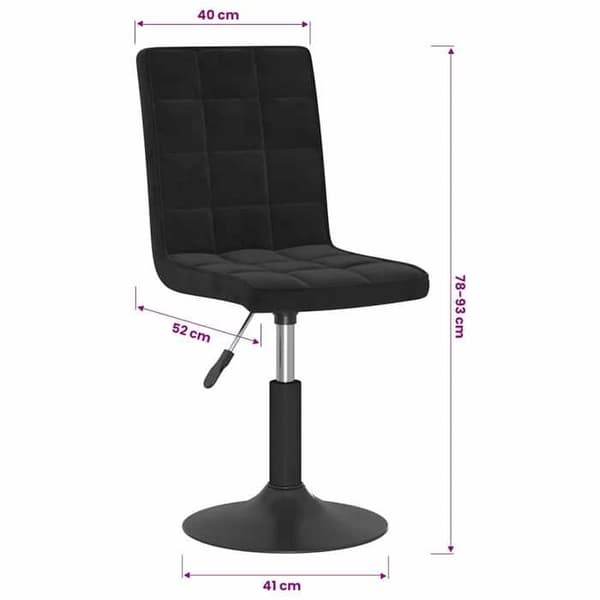 vidaXL Snurrande matstolar set om 2 svart sammet 335738