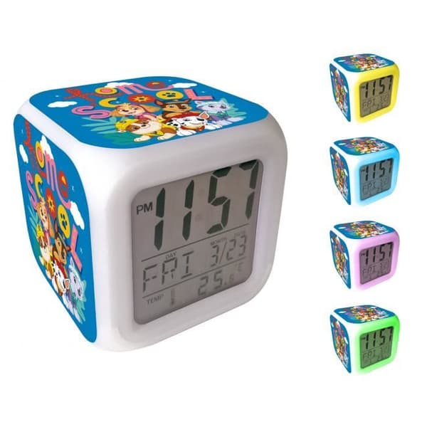 Nickelodeon väckarklocka Paw Patrol digital led junior 8 cm vit