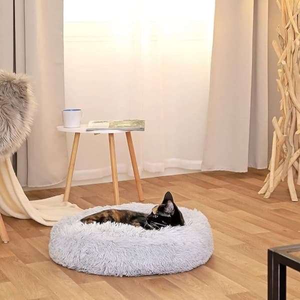 Hundkorg - Donutmodell - Ø 40 cm - Ljusgrå - Optimal komfort