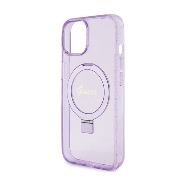 Mobilskal - Guess - iPhone 15 Plus - Lila - Glitter - MagSafe