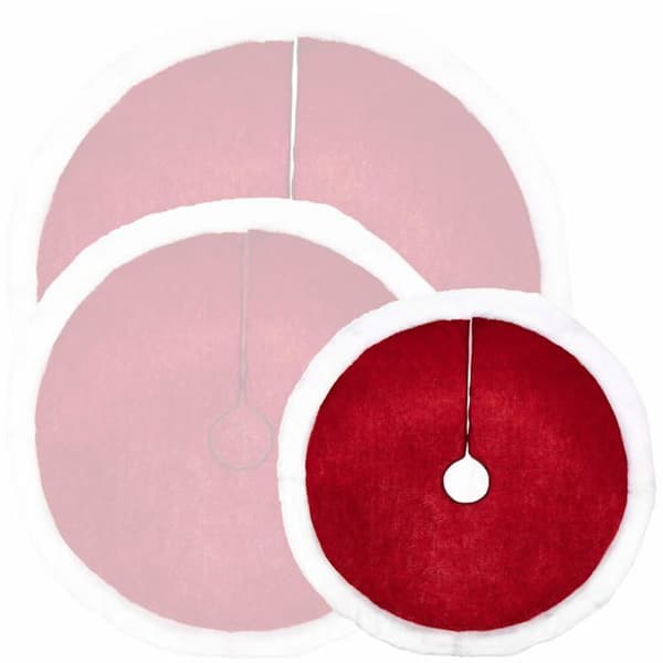 Julträdskydd - COM-FOUR - CF11720 - Ø 100 cm - röd/vit - 100% polyester