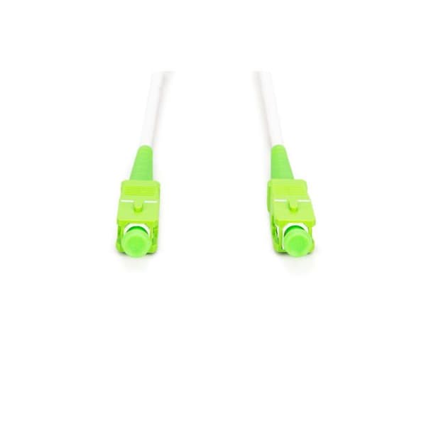Fiberoptikkabel - DIGITUS - 10 m - SC(APC) - Skjermet - Enkeltmodus 9/125 µ - Hvit