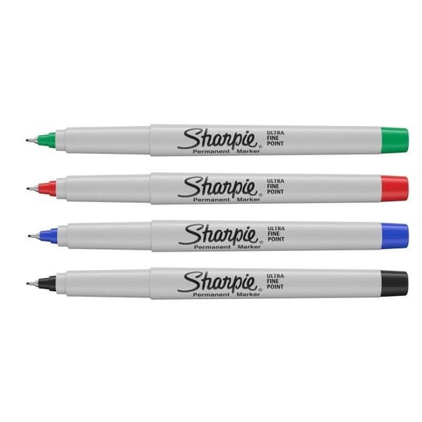 SHARPIE Permanent Marker Set med 4 - Ultrafin spets - Diverse standardfärger
