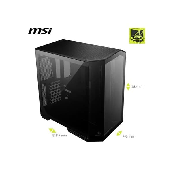 PC-chassi ATX - MSI - MAG PANO 100L PZ - Vertikal installation av grafikkort - GPU-stöd