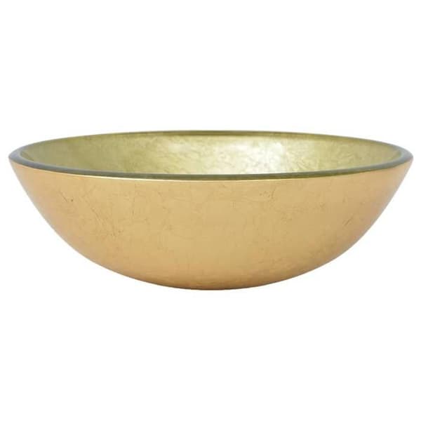 vidaXL Diskbänk härdat glas 42 cm Guld