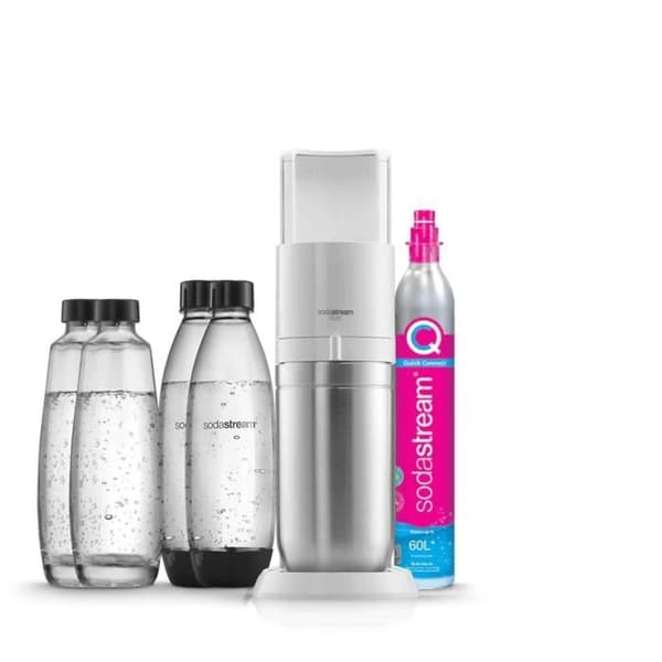 Soda- och kolsyringsmaskin SODASTREAM - DUO Vit - 2 glasflaskor - 2 flaskor - 1 gaspatron 60L