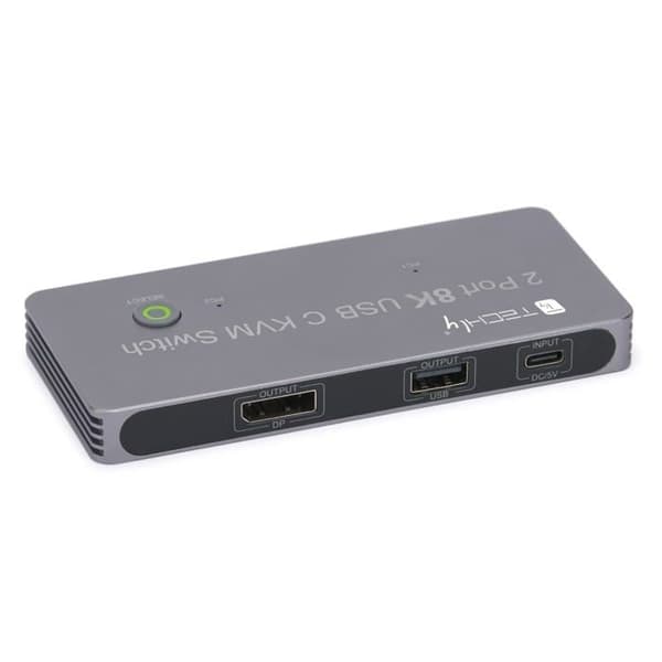 Switch KVM - Techly IDATA KVM-DPC8K - 8K Upplösning - 2xUSB-C - 3xUSB 2.0 - Kontor