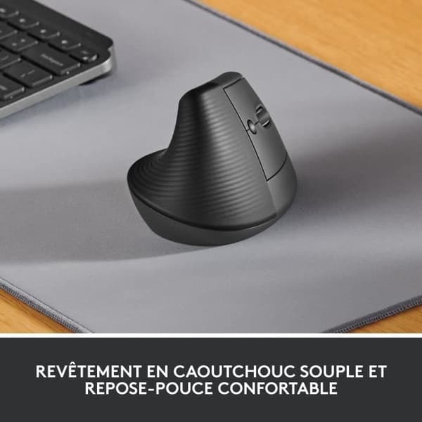 Mus - Trådlös - Logitech - Lyft Ergonomisk Vertikal - Grafit - Högerhänt