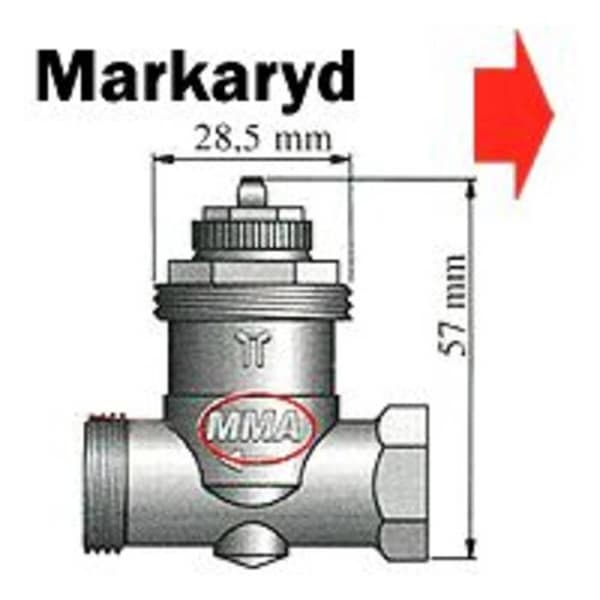 Radiatorventiladapter - EUROTRONIC - Markaryd M28x1,5 - mässing - grå - för avluftningsventil