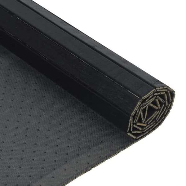 vidaXL Svart rektangulär matta 60x200 cm bambu, vardagsrumsmatta, rektangulär matta, modern matta, 376714
