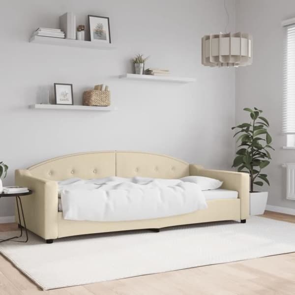 vidaXL Dagbädd creme 90x200 cm tyg 354187