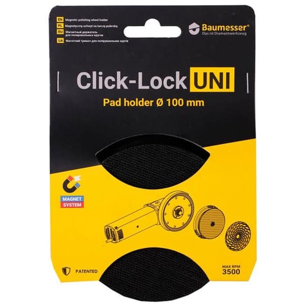 Poleringsbas Click-Lock UNI - DISTAR - Vinkelslip - Diameter 100 mm - Plast - Ergonomisk