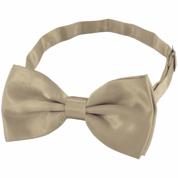 Förknutna fluga DonDon Champagne justerbar polyester 12 x 6 cm