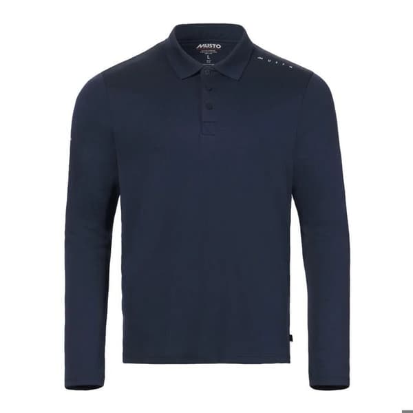 Musto Evo Crew långärmad UV-skyddad polo - marinblå
