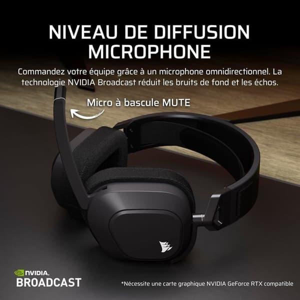 Trådlös gamingheadset Corsair HS80 Max Xbox Bluetooth Dolby Atmos - Stålgrå