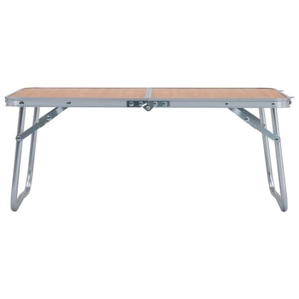 vidaXL Hopfällbart Campingbord Brun Aluminium 60x40 cm