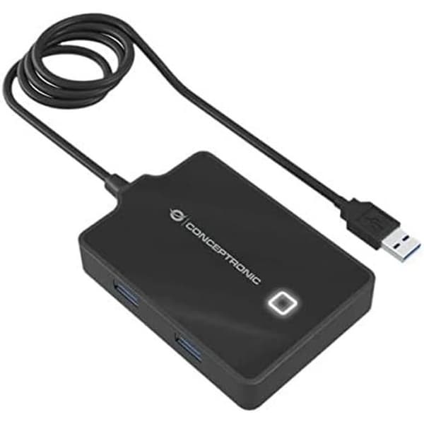 USB-hubb - CONCEPTRONIC - HUBBIES11BP - 4 portar - USB 3.2 - Plug and Play