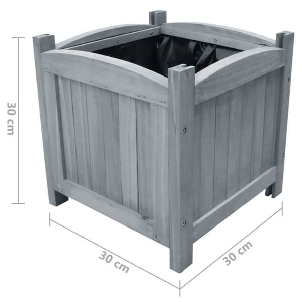 vidaXL Upphöjda Trädgårdssängar 2 st 30x30x30 cm Solid Gran Wood