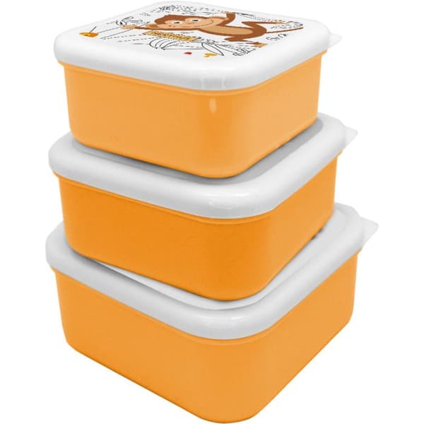 Lunch låda - NERTHUS - Lejon - Gul/Vit - Rektangulär - Barn