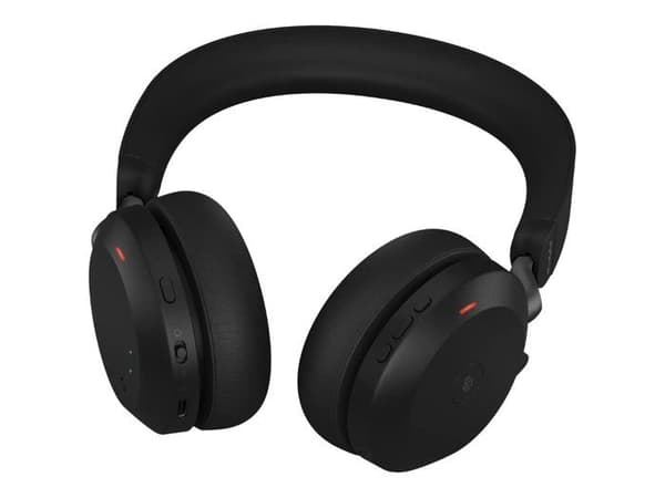 Jabra Evolve2 75 Headset - Trådlöst och trådbundet Bluetooth - Aktiv brusreducering - USB-C - Svart