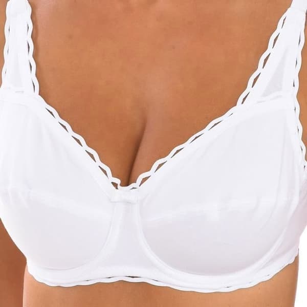 Bygel-bh - Playtex - Vadderad - 100% bomull - Vit färg - Dam