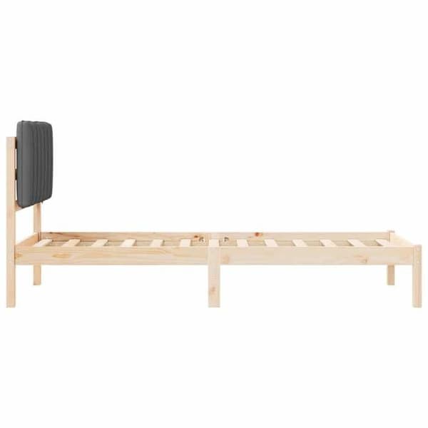 vidaXL Sängram med stoppad huvudgavel Mörkgrå 75 x 190 cm, Sovrum, Rektangulär, Modern, Hållbar, 878090