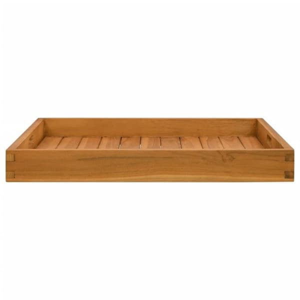 vidaXL Serveringsbricka 60x60 cm Massiv teak
