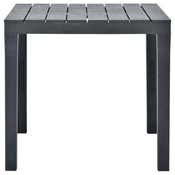 vidaXL Trädgårdsbord Antracit 78x78x72 cm Plast