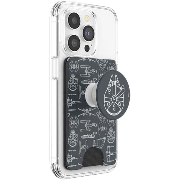 PopWallet - PopSockets - Millenium Falcon - PopTop Utbytbar - 3 kreditkort - Silikon