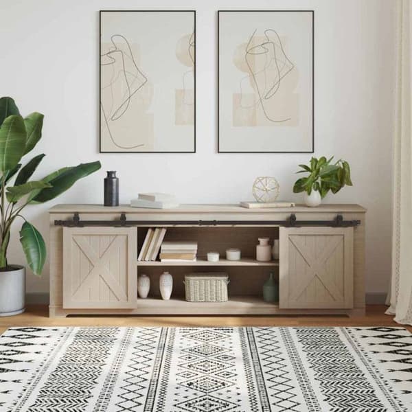 Kit för skjutdörr 183 cm kolstål