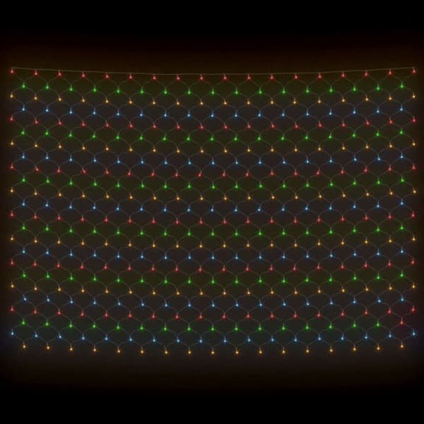 Färgglad julbelysning 3x3 m 306 LED Inomhus utomhus