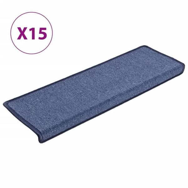 vidaXL Trappmatta 15 stycken 65 x 21 x 4 cm Blå Rektangulär kant 134574