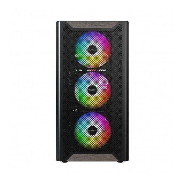 PC-chassi - MONTECH - XR Wood - Midi-Tower - ARGB - Härdat Glas - Svart