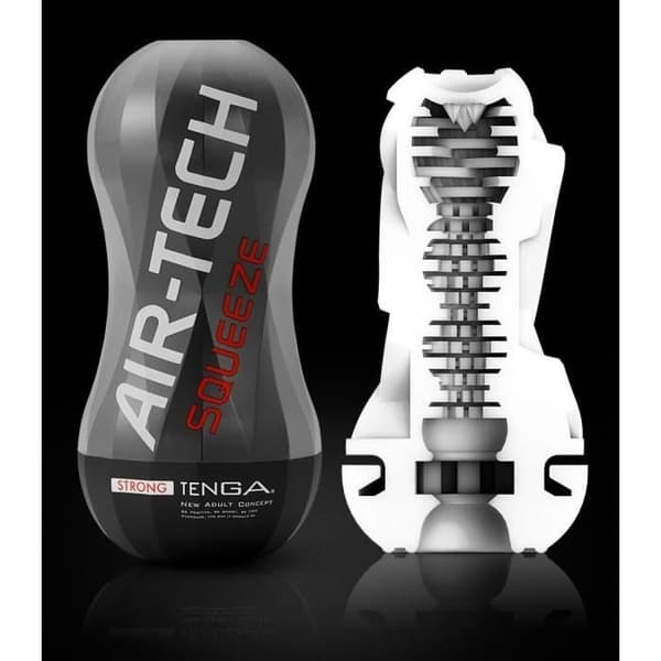 Masturbator - Tenga - Air Tech Squeeze - Svart - Sug - Elegant design