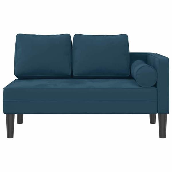 vidaXL Chaise longue med blå sammetkuddar 4007570