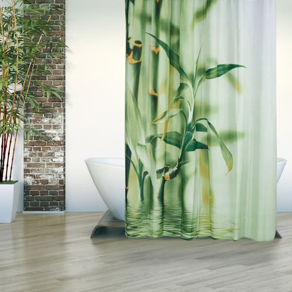 Duschdraperi - RELAXDAYS - Bambu-mönster - Polyester - 180 x 200 cm - Vattentålig