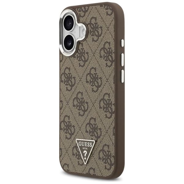 Coque Guess Hardcase 4G Triangle Logo MagSafe för iPhone 17 - Brun