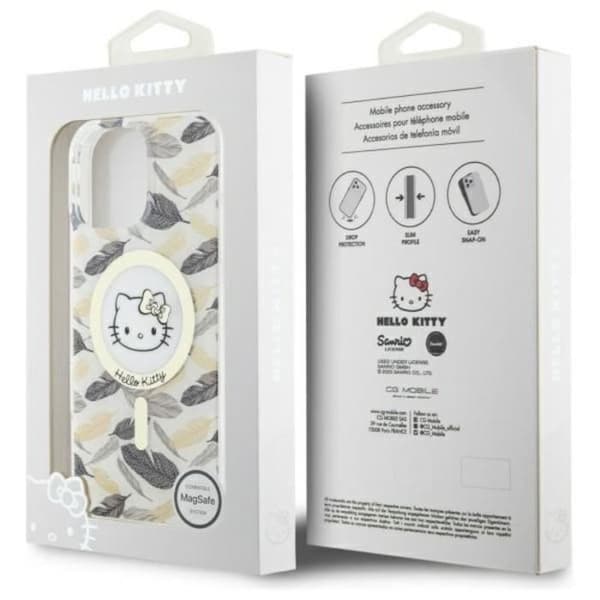 Coque - Hello Kitty - iPhone 16 Pro Max - Gyllene löv - Vit - MagSafe