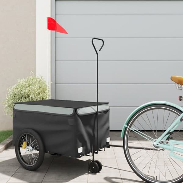 Svart och grå cykelkärra 30 kg järn